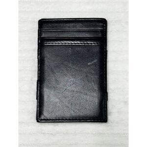 J. CREW Bi-fold Wallet Card Case, Black Leather